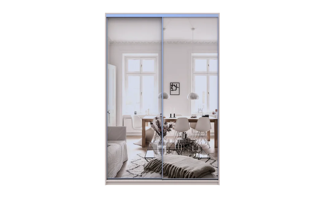 Šatní skříň s posuvnými dveřmi Doros City Light Kašmír 2 zrcadla 150×60×225 (80736359)