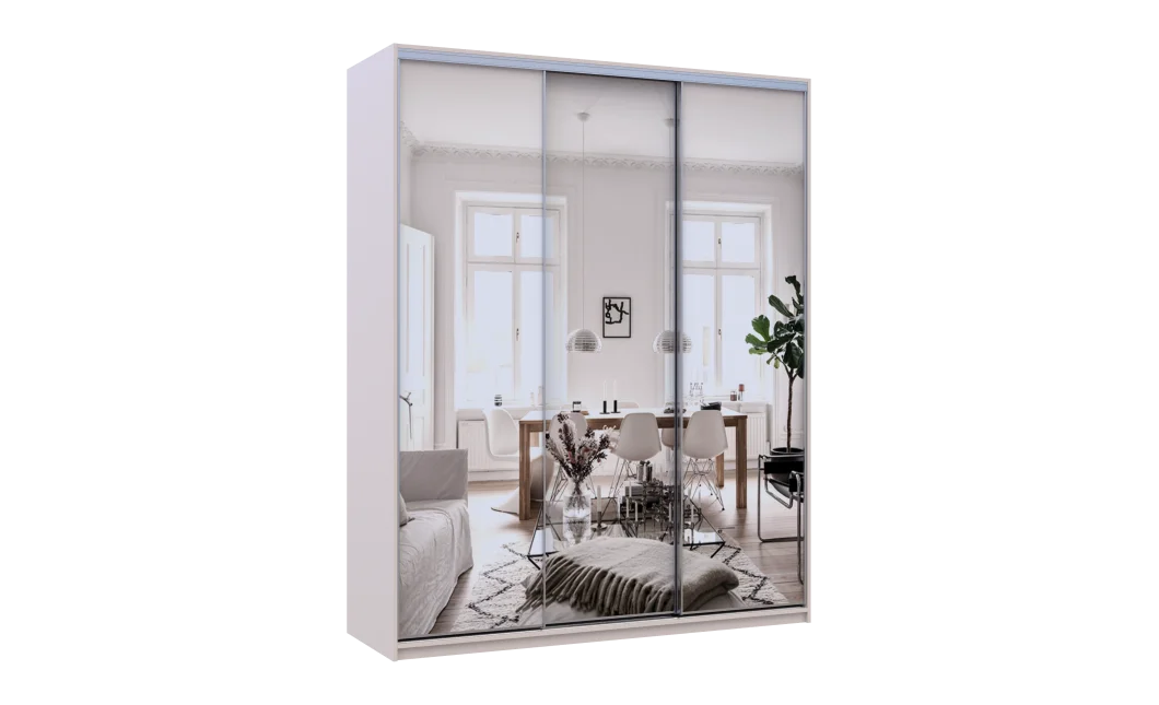 Šatní skříň s posuvnými dveřmi Doros City Light Kašmír 3 zrcadla 180×60×225 (80736374)