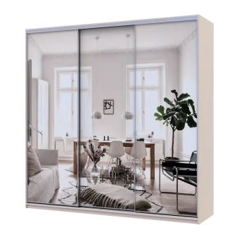 Šatní skříň s posuvnými dveřmi Doros City Light Kašmír 3 zrcadla 225×60×225 (80736386)
