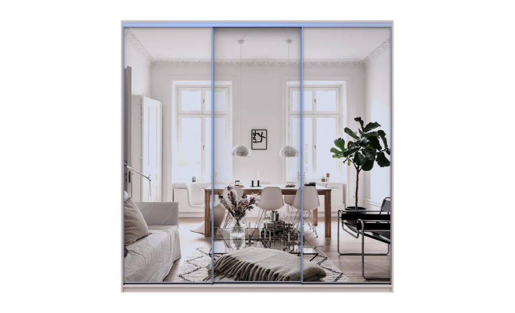 Šatní skříň s posuvnými dveřmi Doros City Light Kašmír 3 zrcadla 225×60×225 (80736386)