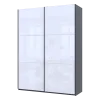 Šatní skříň G-Caiser Grafit/Bílý 2 skla / 3 části DTD 180x60x240 (44900263)
