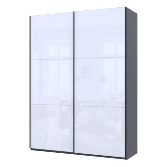 Šatní skříň G-Caiser Grafit/Bílý 2 skla / 3 části DTD 180x60x240 (44900263)