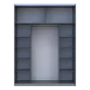 Šatní skříň G-Caiser Grafit/Bílý 2 skla / 3 části DTD 180x60x240 (44900263)
