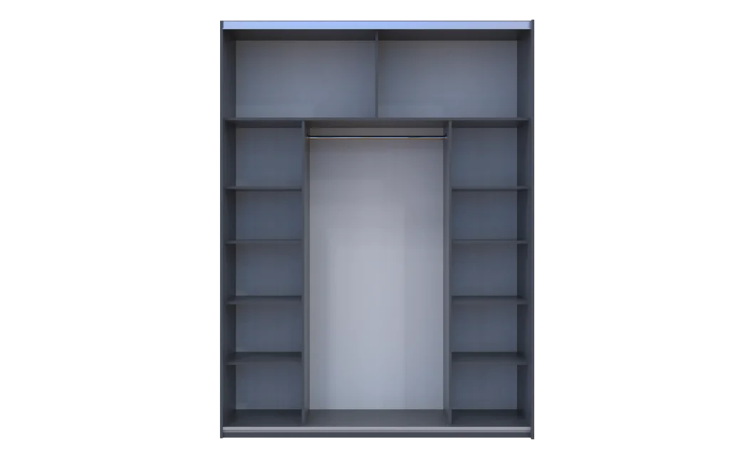 Šatní skříň G-Caiser Grafit/Bílý 2 skla / 3 části DTD 180x60x240 (44900263)