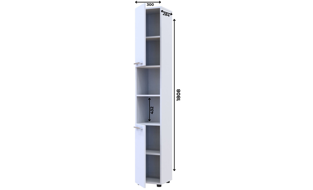 Skříňka penal Doros Mira Bílý DTD 183,5×30×30 (41510126)