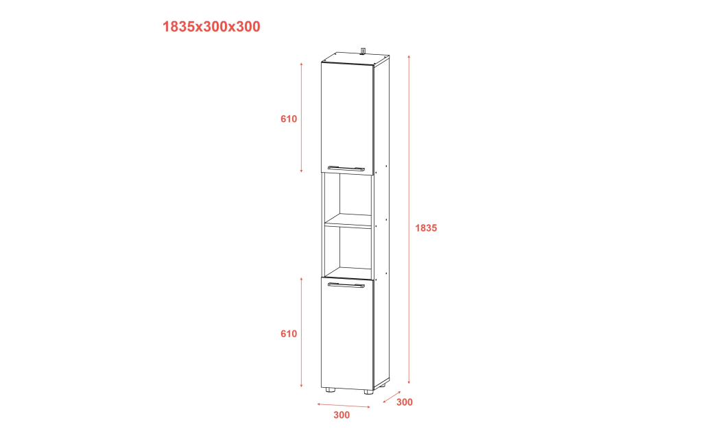 Skříňka penal Doros Mira Bílý DTD 183,5×30×30 (41510126)