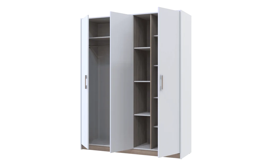 Šatní skříň Doros Austin Biela/dub Sonoma 3 dveře 161х51х205 (80737754)