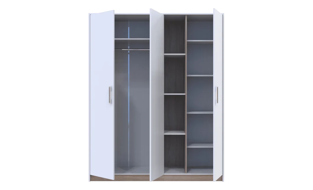 Šatní skříň Doros Austin Biela/dub Sonoma 3 dveře 161х51х205 (80737754)