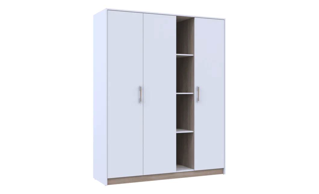 Šatní skříň Doros Austin Biela/dub Sonoma 3 dveře 161х51х205 (80737754)