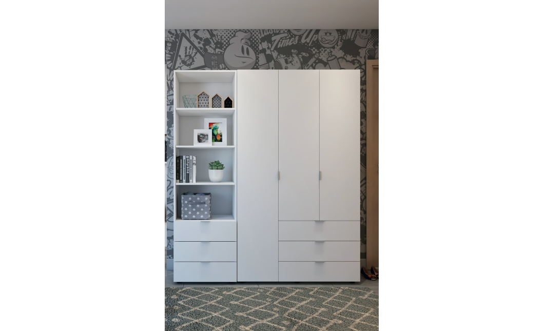Regál na oblečení Gelar Bílý 3SZ 60×49,5×203,4 (41516133)