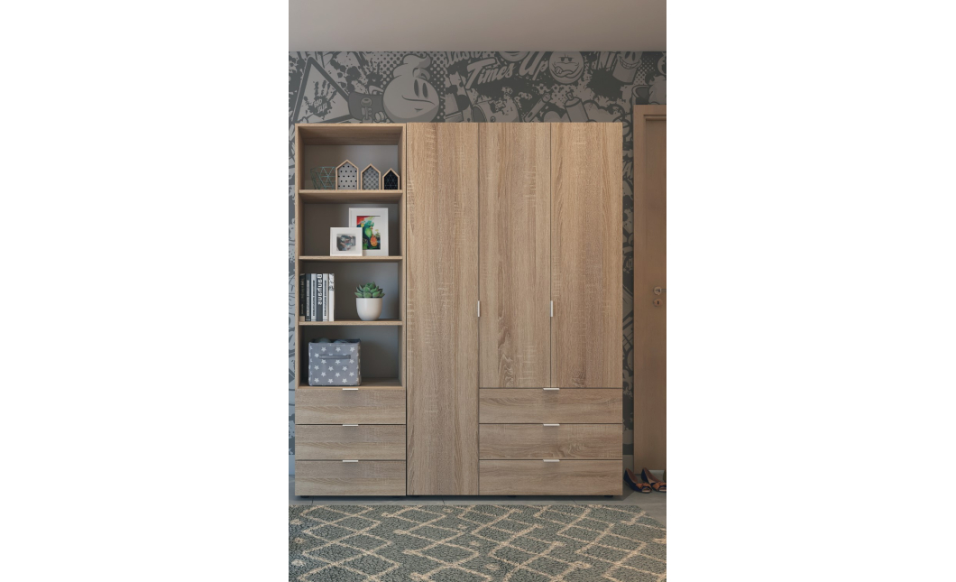 Regál na oblečení Gelar Dub Sonoma 3SZ 60×49,5×203,4 (41516131)
