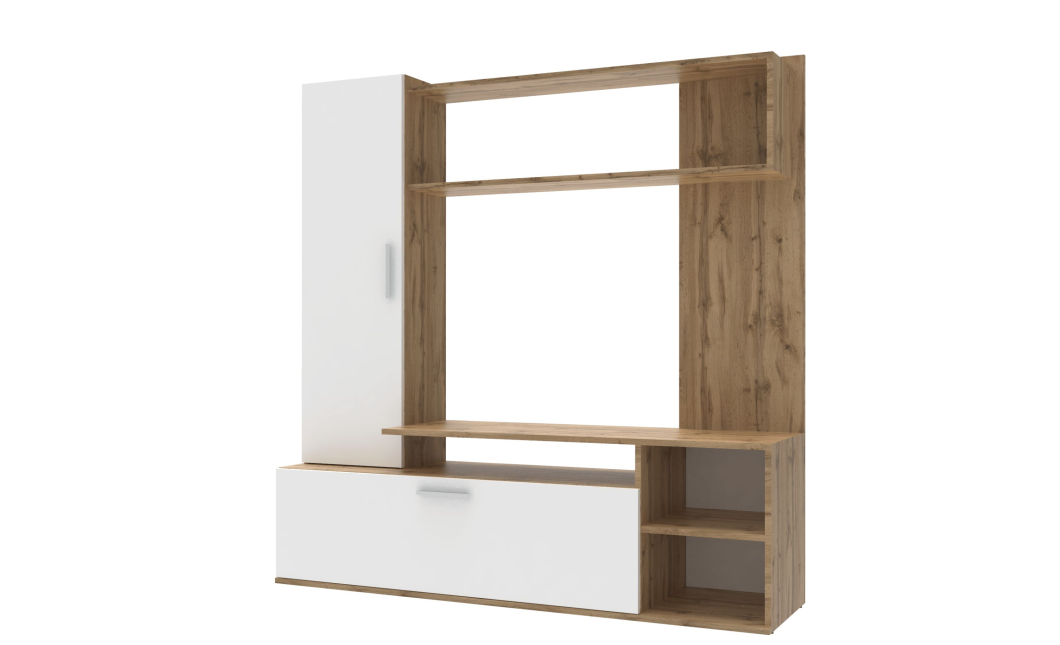 Obývací stěna Doros Kona Dub Evok / Bílý 151 × 40 × 147 (44900388)