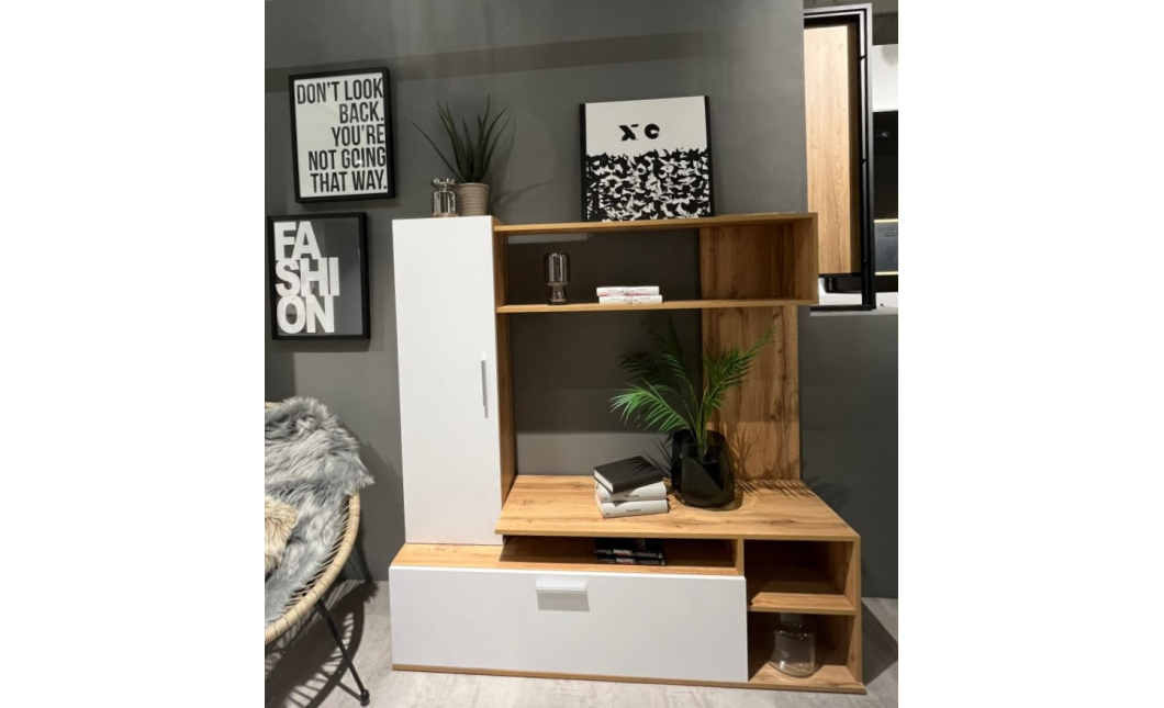 Obývací stěna Doros Kona Dub Evok / Bílý 151 × 40 × 147 (44900388)