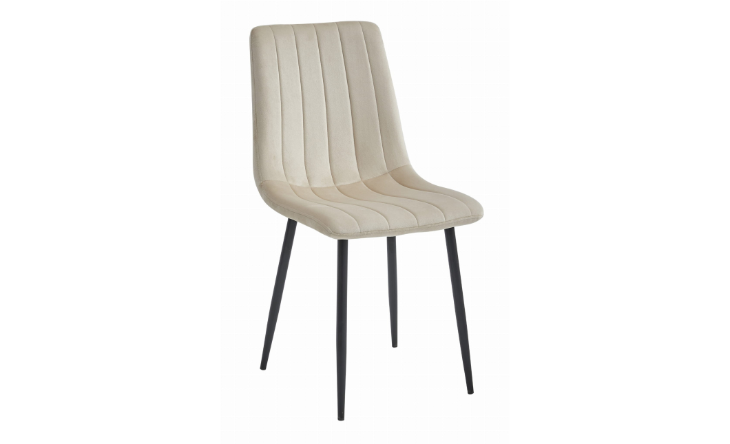 Židle LAVA – světle béžový samet / černé nohy (10038681)