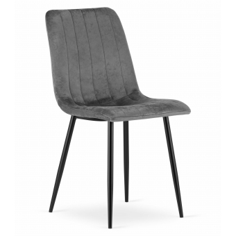 Židle LAVA – tmavě šedý samet / černé nohy (10034601)