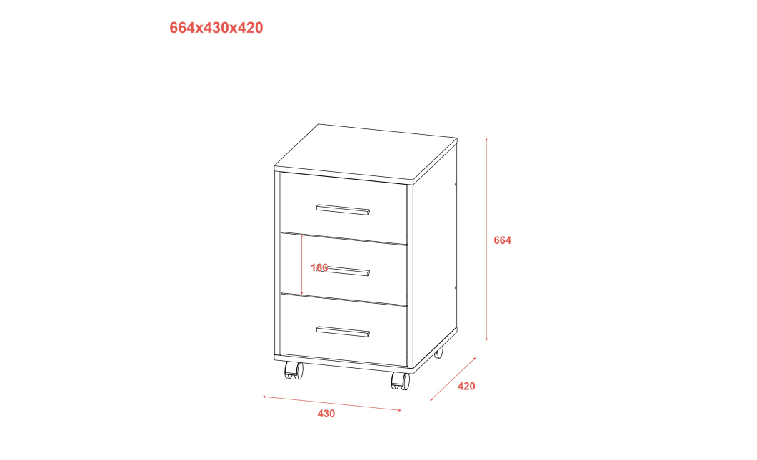 Komoda Doros T3 Šedý/Bílý 43×42×66,4 (41902061)