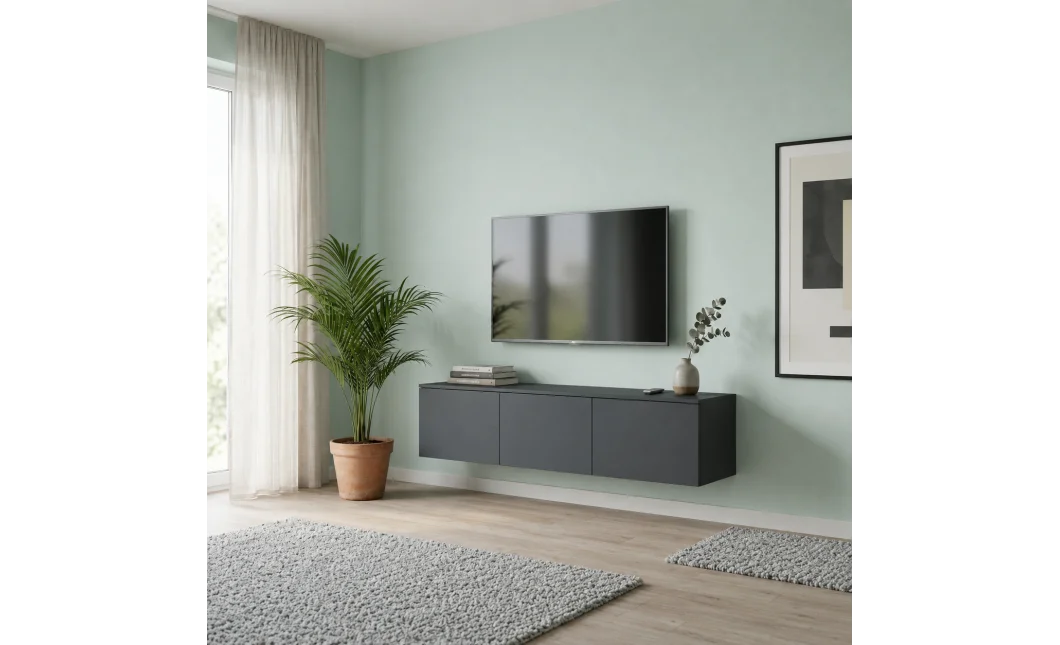 TV stolek Doros Levia Antracit 3 dveře 130x35x33 (41516289)