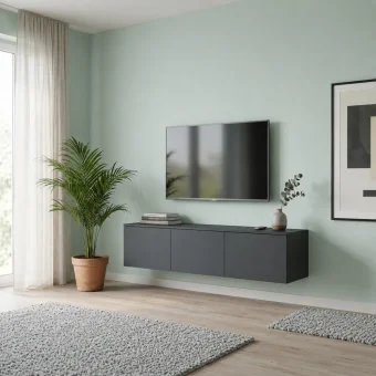 TV stolek Doros Levia Antracit 3 dveře 130x35x33 (41516289)